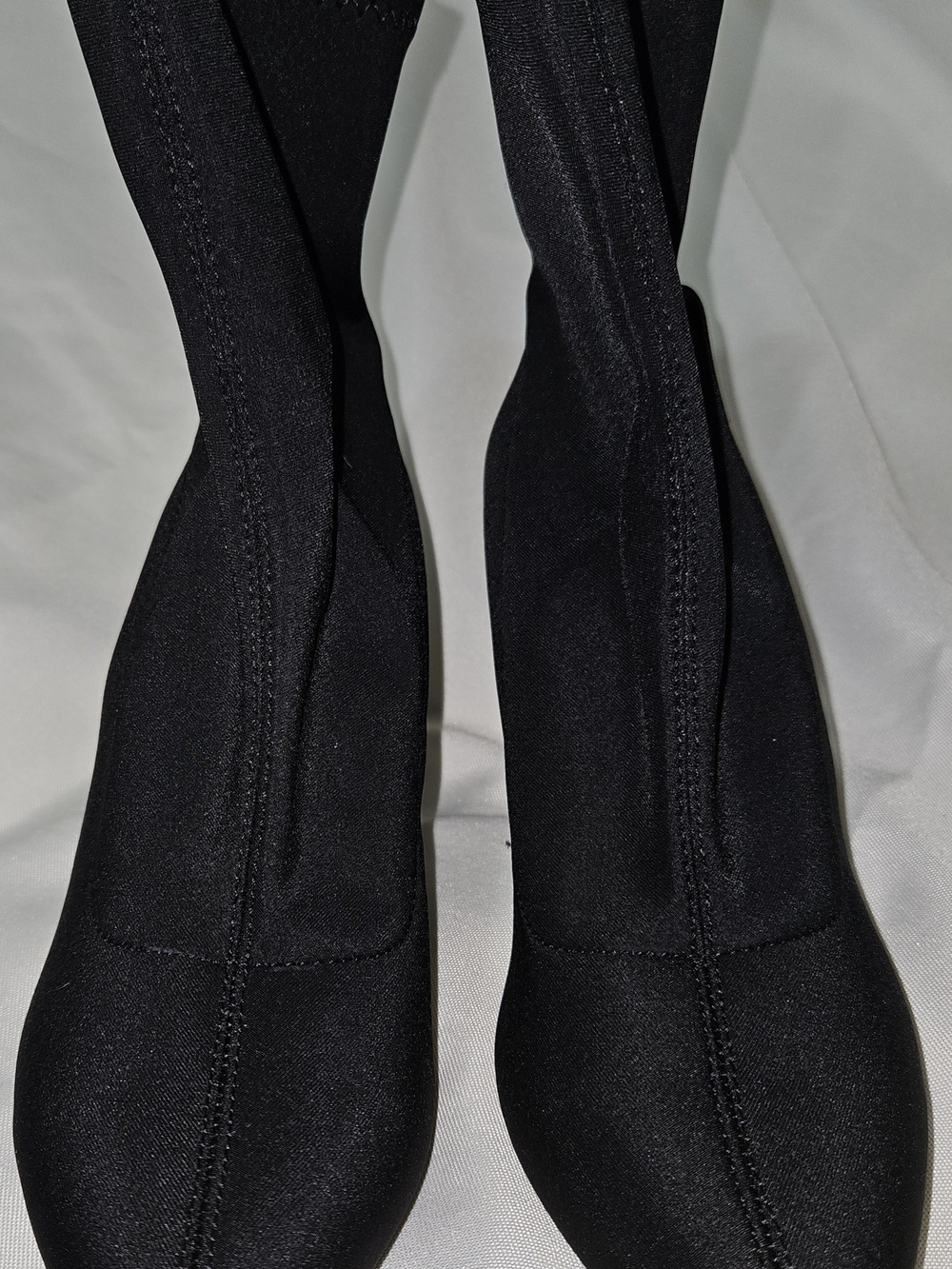 Slim Black Stretch Sock Heeled Boots